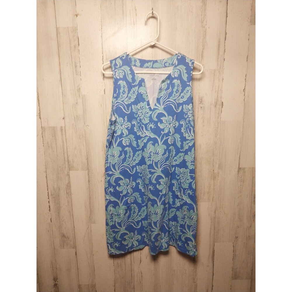 Lands End Women's Medium Notch Neck Cotton Jersey Dress